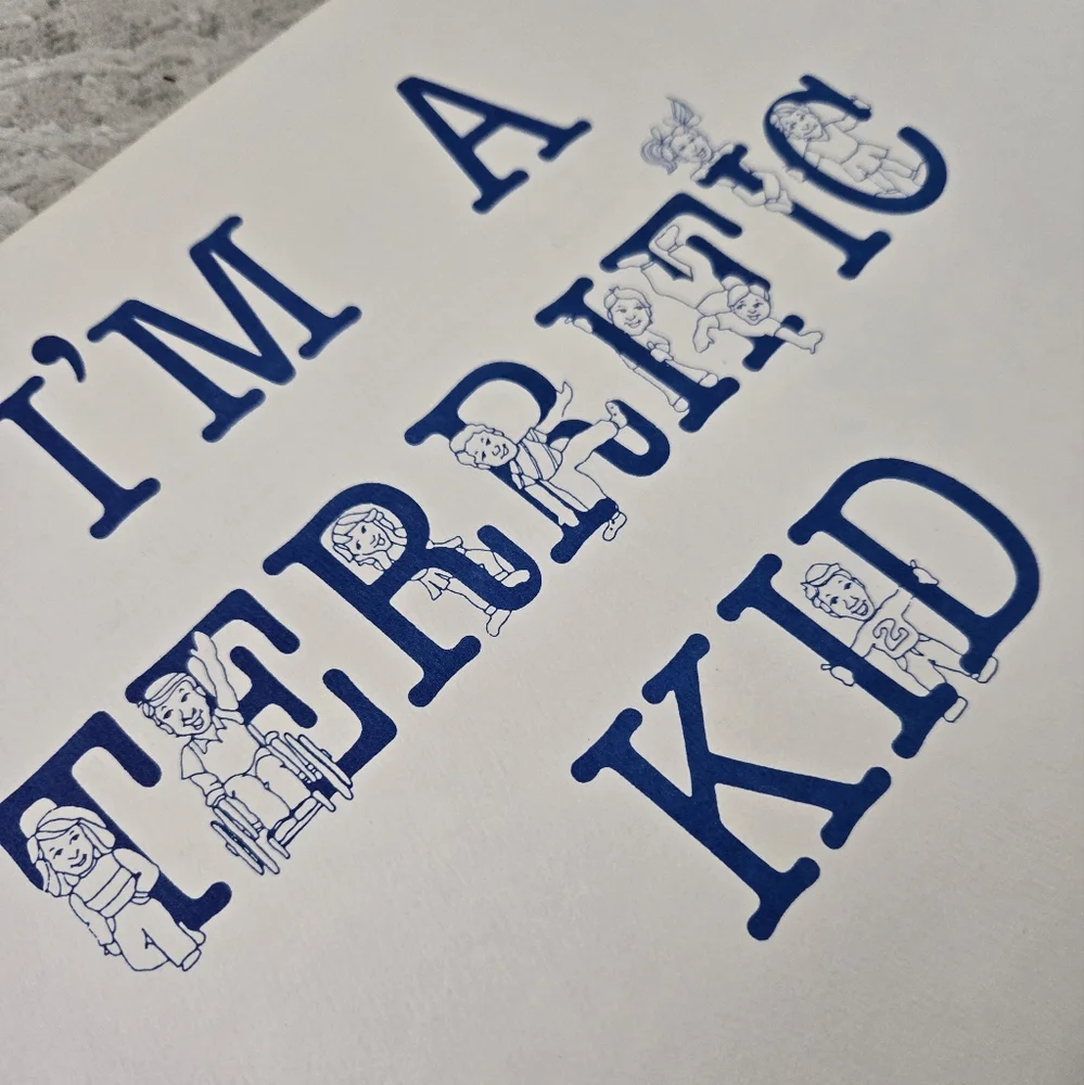 Vintage 1990s I'm A Terrific Kid Blue White Folder